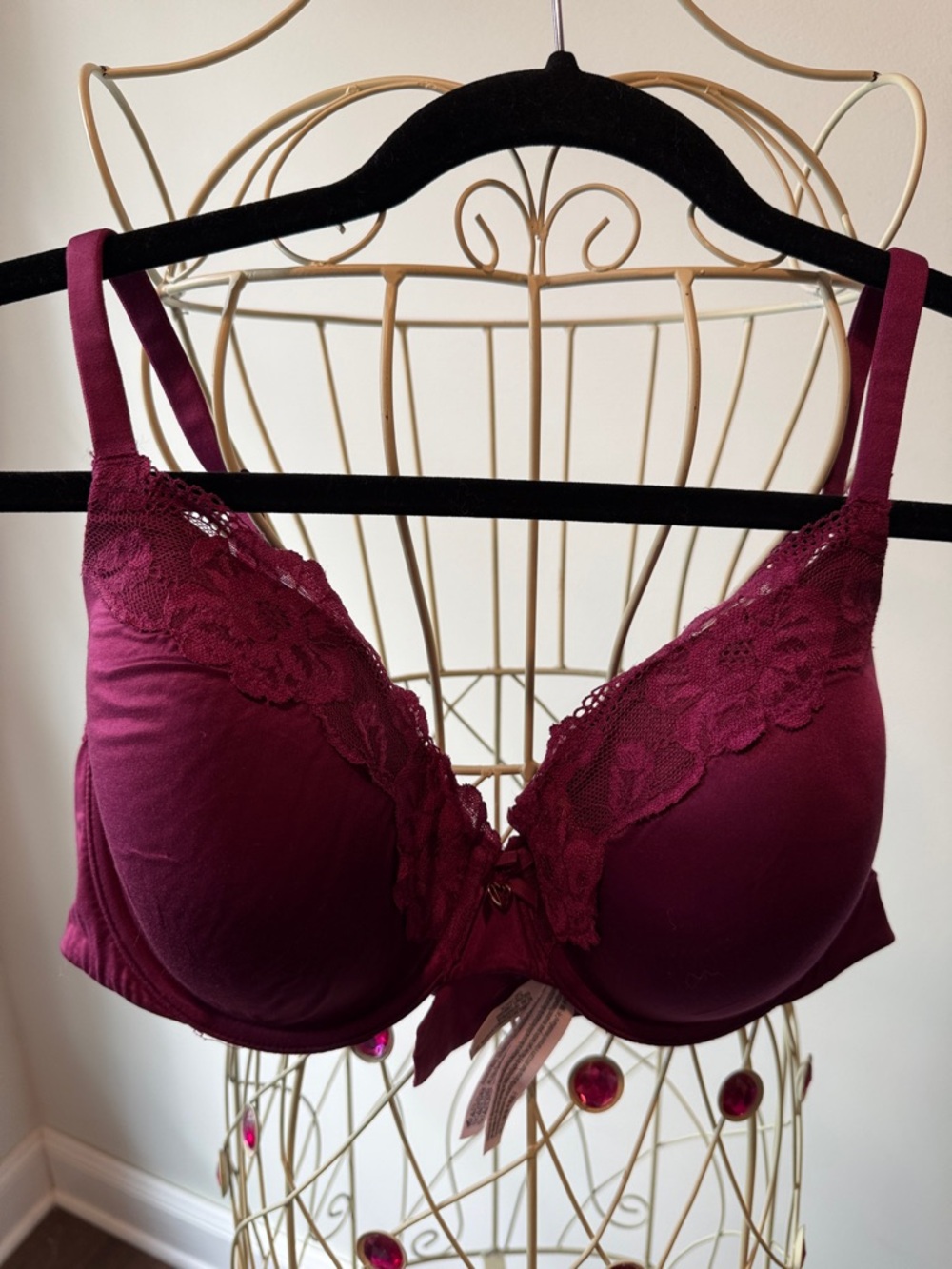 Victoria’s Secret Lace Trim Bra in Deep Wine